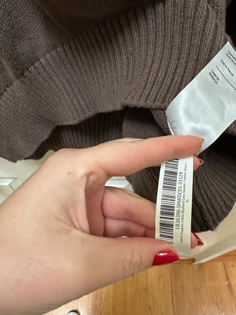 Quince organic cotton boyfriend  Crewneck Sweater chocolate Brown xl - Picture 4 of 7